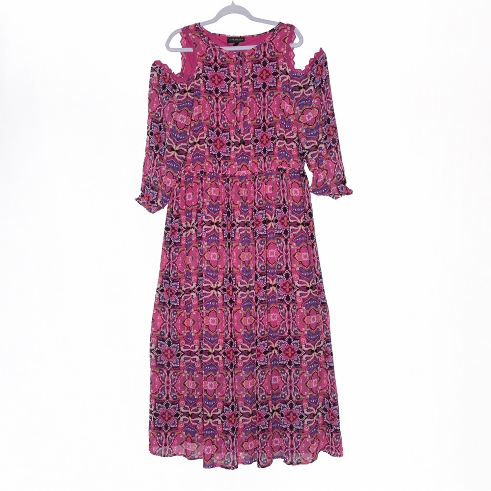 Floral Maxi Dress Cold-shoulder Paisley
